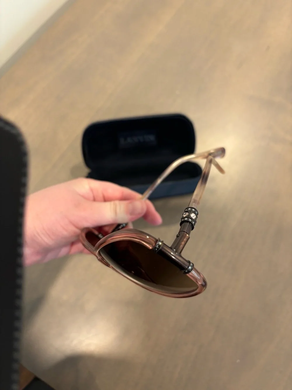 Lanvin Brown Gradient Oversized Cat Eye Sunglasses with Case